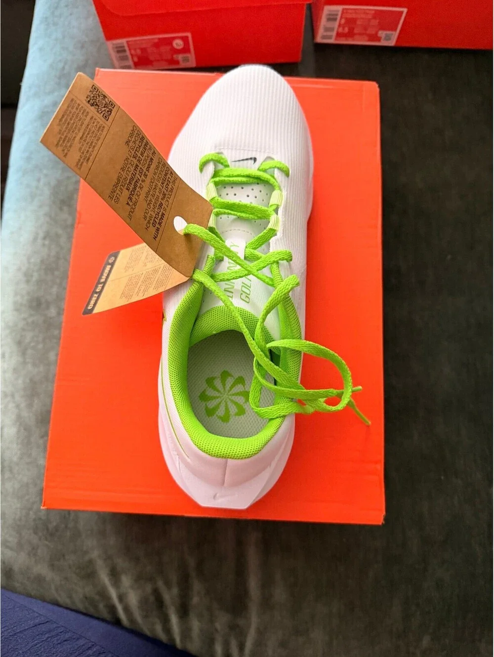 Nike Infinity Run Flyknit 3 Running Shoes White Green Size 10 Men